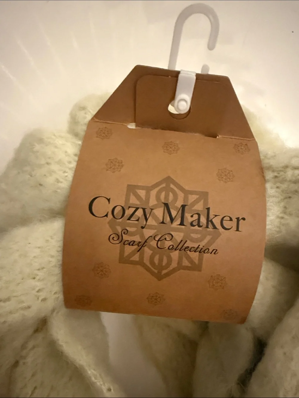 Women's Cream Knit Infinity Scarf Cozy Maker